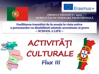 PROIECT ERASMUS+ 2015
MOBILITĂȚI DE FORMARE PROFESIONALĂ
 