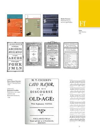 Rubén Fontana
Portadas de la
revista tipoGráfica.

Fenice
Aldo Novarese.
1963

(arriba)
Pierre Simon Fournier
Manuel Typog...