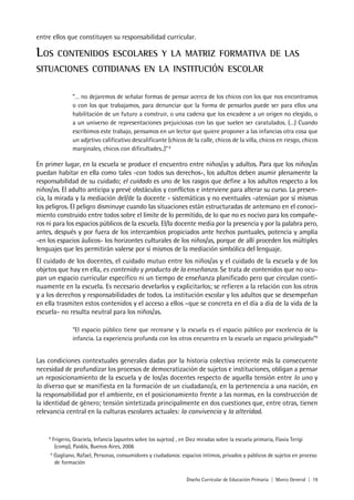 Disenio Curricular para la Educación Primaria (segundo ciclo) de la Provincia de Buenos Aires, Argentina