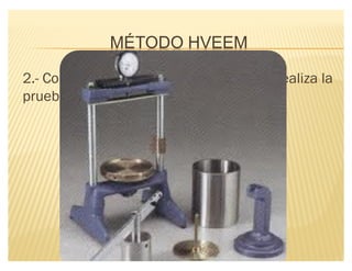 MÉTODO HVEEM
2.- Con los especímenes elaborados, se realiza la
prueba de expansión
Expansiómetro
 