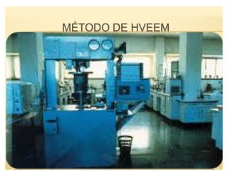 MÉTODO DE HVEEM
´ 4.-El valor de la cohesión también es necesario
para determinar espesores y se hace mediante:
´ Cohesiómetro de Hveem
 