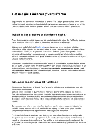 Diseño web Flat Desing, tendencia y controversia | PDF | Technology ...