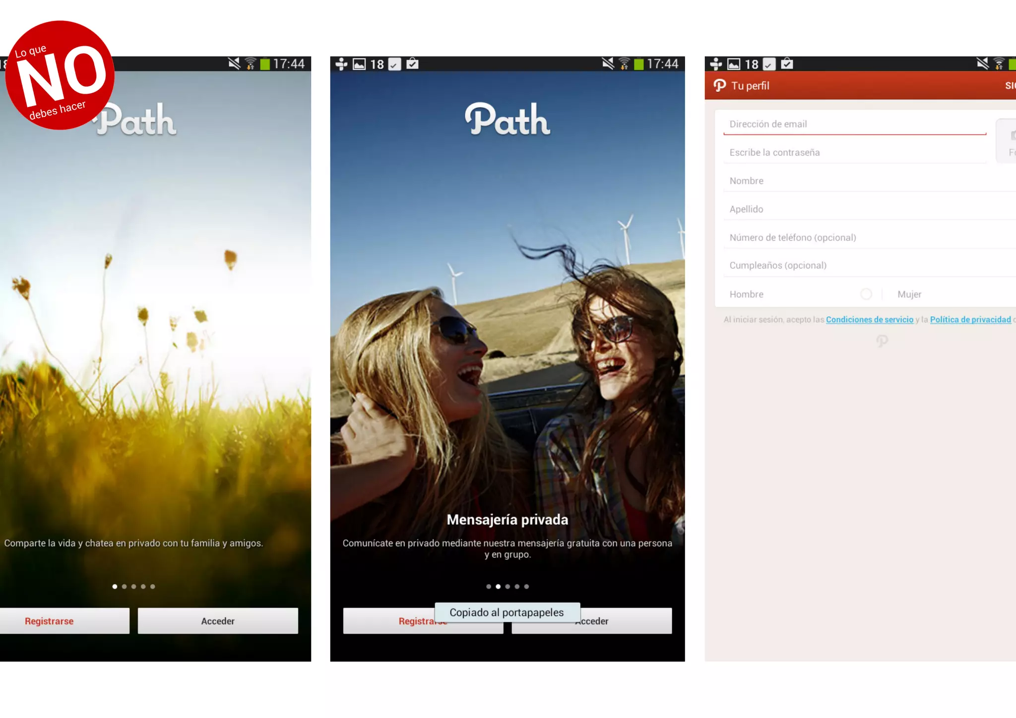 Lo que
NOdebes hacer
 