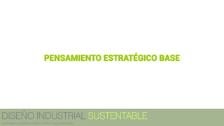PENSAMIENTO ESTRATÉGICO BASE
DISEÑO INDUSTRIAL SUSTENTABLE
Licenciatura en Diseño Industrial / UNITEC / Arq. Bertín López
 