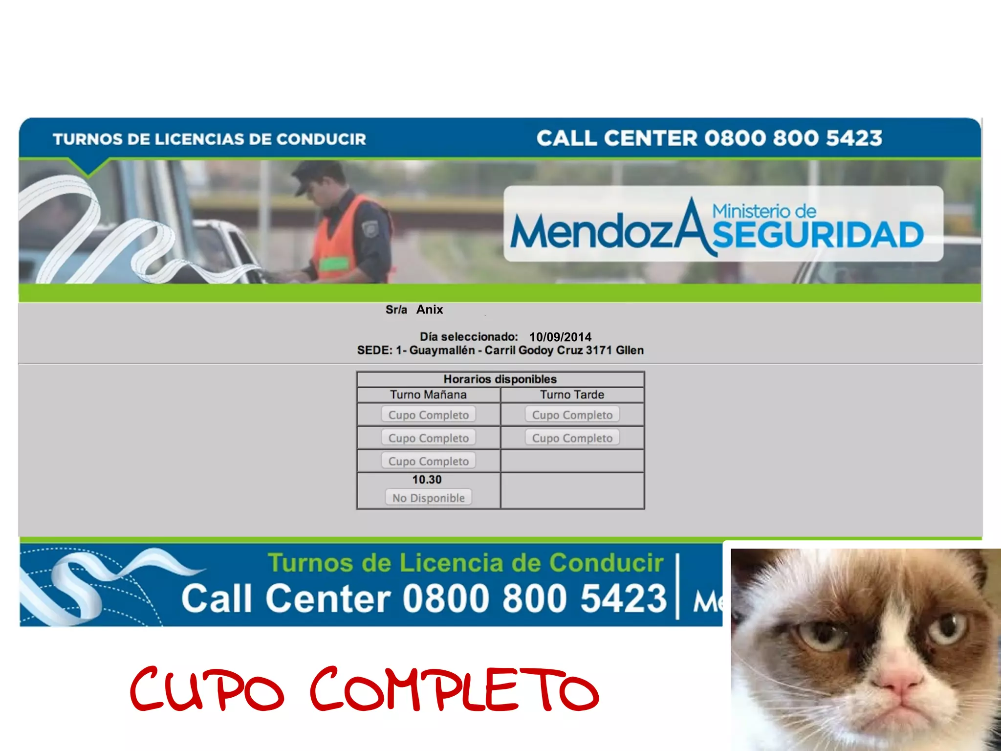 Anix 
10/09/2014 
CUPO COMPLETO 
 