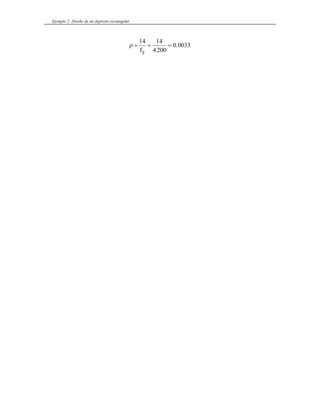 Ejemplo 2: Diseño de un depósito rectangular
ρ = = =
14 14
4200
0 0033
fy
.
 