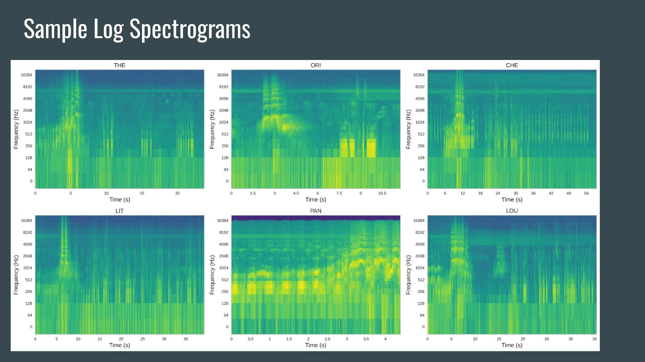 Sample Log Spectrograms
 