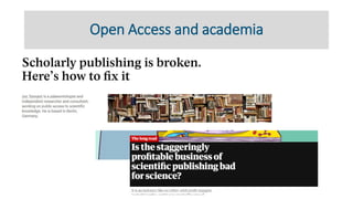 Open Access and academia
 