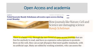 Open Access and academia
 
