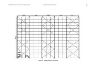 DISEÑO BASICO DE ESTRUCTURAS METALICAS EMEL MULETT RODRIGUEZ 81
Figura 6.6. Planta estructural de cubierta
 