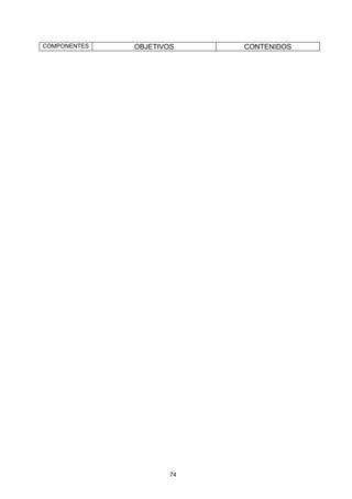 COMPONENTES   OBJETIVOS    CONTENIDOS




                      74
 