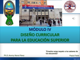 MÓDULO IV
DISEÑO CURRICULAR
PARA LA EDUCACIÓN SUPERIOR
 