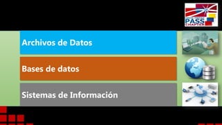 Archivos de Datos
Bases de datos
Sistemas de Información
 