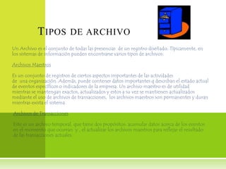 T IPOS DE ARCHIVO
 