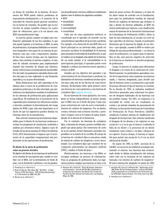 Volumen 23, no. 2 7
en forma de remolino de la barrena. El incre-
mento del WOB puede inducir problemas de
atascamiento-deslizamiento y el aumento de la
velocidad de rotación puede generar movimien-
tos en forma de remolino. Es posible que la res-
tricción de ambas variables reduzca los cuatro
tipos de vibraciones, pero a la vez genere una
ROP inaceptablemente baja.
La tercera opción consiste en hallar una com-
binación optimizada de las dos variables, lo que
sólo puede lograrse si la barrena, el BHA, la sarta
de perforación y el programa hidráulico se encuen-
tran integrados como parte de un sistema de per-
foración más que como componentes aislados.
Si bien hace mucho tiempo que los ingenieros
saben cómo modelar el sistema completo, el volu-
men de cálculos necesarios para implementarlo
requirió una inversión de tiempo que histórica-
mentevolviólatareaeconómicamenteinsostenible.
Por otro lado, los parámetros calculados fueron váli-
dos sólo para un caso registrado en una formación
específica y en un pozo determinado.
Estas limitaciones han sido superadas en los
últimos años a través de la proliferación de com-
putadoras poderosas y de alta velocidad, que per-
mitieronalosdiseñadoresmodelarelrendimiento
de los sistemas de perforación para aplicaciones
específicas. El resultado fue el incremento de la
capacidad para minimizar las vibraciones axiales
y laterales mediante la determinación del rango
óptimo de WOB y rpm. Aún más importante es el
hecho de que los ingenieros pueden diseñar los
sistemas antes de su manufactura.
Este artículo examina las herramientas dispo-
nibles para el diseño de las barrenas modernas e
incluye los programas de simulación, modelado y
análisis por elementos finitos. Algunos casos de
estudio de las áreas marinas de África Occidental,
Perú y EUA demostrarán el impacto que el incre-
mento de la capacidad computacional está pro-
duciendo en las operaciones de perforación.
El diseño de la sarta de perforación
como un proceso iterativo
El objetivo del diseño de las barrenas de perforación
es la creación de una barrena que, cuando se com-
bine con el BHA, con la herramienta de fondo de
pozo, con la formación a perforar y con los paráme-
trosdeperforacióncorrectos,exhibaunrendimiento
óptimo como lo definen las siguientes variables:
•	ROP
•	durabilidad
•	estabilidad
•	orientabilidad
•	versatilidad.
Cada uno de estos parámetros métricos es
considerado por el operador de acuerdo con las
características específicas de la sección a perforar.
Por ejemplo, si la obtención de una ROP alta es el
factor principal en un intervalo dado, puede ser
necesario sacrificar la durabilidad de la barrena
para aumentar la velocidad de la perforación, lo que
se traduce en un desgaste más rápido de la barrena.
De un modo similar, si la orientabilidad es la
preocupación principal, el operador puede verse
obligado a utilizar una barrena menos agresiva y
reducir la ROP.
Guiados por los objetivos del operador y las
características de las formaciones a perforar, los
diseñadores de barrenas consideran muchas opcio-
nes para cada una de las facetas de estas herra-
mientas. El diseñador debe optar primero entre
una barrena de conos giratorios y una barrena de
cortadores fijos (página anterior).
En las barrenas de conos giratorios, los conos
giran en forma independiente al mismo tiempo
que el BHA rota en el fondo del pozo. Cada cono
posee estructuras de corte de acero cementado o
insertos de carburo de tungsteno. Por su diseño,
cortan y trituran como si fuesen cinceles, o pene-
tran y rompen como si se tratara de palas, depen-
diendo de la dureza de la formación.
Por el contrario, las barrenas de cortadores
fijos, o barrenas de arrastre, poseen cuchillas inte-
grales que giran juntas. Sus estructuras de corte
de acero pueden incluir diamantes naturales sus-
pendidos en la matriz de la cuchilla. El cuerpo de
la barrena de cortadores fijos es una pieza colada
de matriz de carburo de tungsteno o acero meca-
nizado. Los cortadores fijos que consisten de un
compuesto policristalino de diamante artificial
(PDC), cizallan el fondo del pozo.5
Históricamente, las barrenas y los BHAs se
escogían mediante un proceso de eliminación.
Para un programa de perforación dado, los inge-
nieros primero elegían una barrena en base a los
datos de pozos vecinos. El volumen y el valor de
los datos varían de acuerdo con la localización,
pero para los perforadores resultan de especial
interés los registros de barrenas que incluyen el
tipo y diseño de barrena utilizados, la ROP, los
metros perforados por barrena y una clasificación
exacta de barrenas de la Asociación Internacional
de Contratistas de Perforación (IADC). Sobre la
base de esta información, se escoge y se corre un
tipo específico de barrena. Cuando el perforador
determina que la barrena ha dejado de ser efec-
tiva —por ejemplo, cuando la ROP se reduce por
debajo de una tasa predeterminada— se extrae la
sarta de perforación y se inspecciona la barrena.
Hoy en día, este proceso empírico de selección
de la barrena se mantiene en muchos programas
de perforación.
Luego, la barrena se analiza para determinar
el desgaste y la rotura de la estructura de corte.
Históricamente, los perforadores aprendían a tra-
vés de la experiencia cómo examinar una barrena
usada, o barrena desgastada, para decidir qué
tipo de barrena correr a continuación o qué modi-
ficaciones efectuar al tipo de barrena en cuestión.
En la década de 1950, la industria estableció
directrices generales para relacionar los patro-
nes de desgaste habituales de las barrenas con
las posibles causas.6
En 1961, en respuesta a la
necesidad de contar con un vocabulario en
común y un método estándar de presentación de
informes,laAsociaciónAmericanadeContratistas
de Perforación de Pozos Petroleros (AAODC)
estableció el primer sistema de clasificación del
desgaste de las barrenas. Este sistema clasificaba
el desgaste de los dientes y los cojinetes en una
escala de 1 a 4, en la que el número 4 indicaba la
falta de un diente o la presencia de un diente
totalmente romo (chato), o la falta o bloqueo de
un cojinete. Al poco tiempo, el sistema se expan-
dió para incluir una escala de 0 a 8 con un nivel
adicional de detalle.7
En marzo de 1985, la IADC, sucesora de la
AAODC, reconoció la necesidad de actualizar nue-
vamente el sistema. Las barrenas han evolucio-
nado desde la última actualización del sistema,
sobre todo con la inclusión de los cojinetes de
bancada y los insertos de carburo de tungsteno.8
El nuevo sistema fue adoptado en marzo de 1986.
3.	Xianping et al, referencia 2.
4.	Brett JF, Warren TM y Behr SM: “Bit Whirl—A New
Theory of PDC Bit Failure,” SPE Drilling Engineering 5,
no. 4 (Diciembre de 1990): 275–281.
5.	Besson et al, referencia 1.
6.	Bentson HG y Smith HC: “Rock-Bit Design, Selection
and Evaluation,” artículo API 56-288, presentado en
la Reunión de Primavera del Distrito de la Costa del
Pacífico del API, División de Producción, Los Ángeles,
Mayo de 1956.
7.	Hampton SD, Garris S y Winters WJ: “Application of the
1987 Roller Bit Dull Grading System,” artículo SPE/IADC
16146, presentado en la Conferencia de Perforación de
las SPE/IADC, Nueva Orleáns, 15 al 18 de marzo de 1987.
8.	Hampton et al, referencia 7.
 