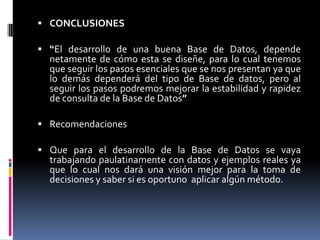 Diseño De Base De Datos(Presentacion)