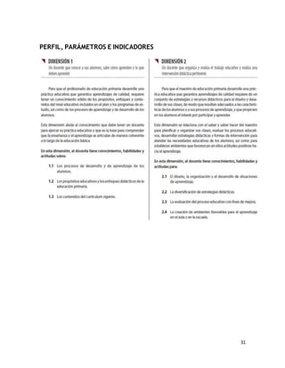 31 
PERFIL, PARÁMETROS E INDICADORES 
 