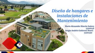 Diseño de hangares e
instalaciones de
Mantenimiento
Mario Alexander Rincón Suárez
5500648
Sergio Andrés Gutierrez Bravo
5500590
 