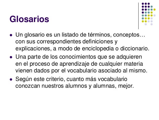Diseño de lecciones y glosarios
