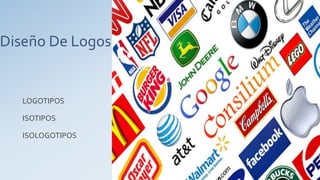 Diseño De Logos
LOGOTIPOS
ISOTIPOS
ISOLOGOTIPOS
 