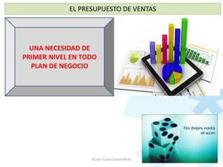 ©Juan Carlos García Pérez
EL PRESUPUESTO DE VENTAS
UNA NECESIDAD DE
PRIMER NIVEL EN TODO
PLAN DE NEGOCIO
 