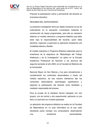 PROYECTO DE TESIS EN EDUCACION