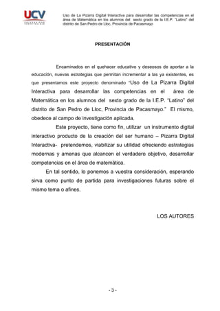 PROYECTO DE TESIS EN EDUCACION