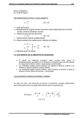 DISEÑO DE ELEMENTOS DE MAQUINAS Ingeniería Mecánica. | PDF