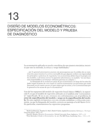 Diseño de modelos econométricos