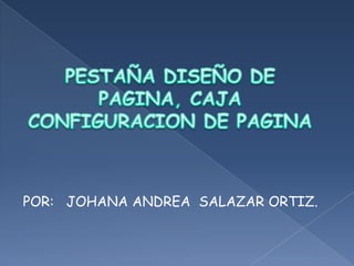 POR: JOHANA ANDREA SALAZAR ORTIZ.
 