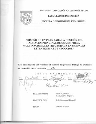 Diseño de plan de mejora de almacenamiento