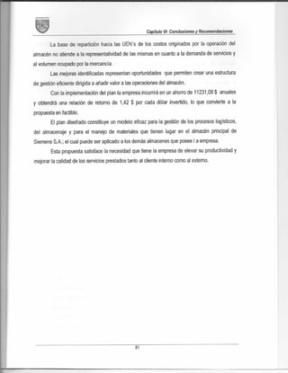 Diseño de plan de mejora de almacenamiento