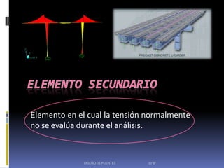 Elemento en el cual la tensión normalmente
no se evalúa durante el análisis.



              DISEÑO DE PUENTES   10"B"
 
