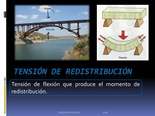 Tensión de flexión que produce el momento de
redistribución.


                DISEÑO DE PUENTES   10"B"
 