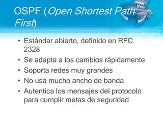 Características de RIP Versión 2Incluye la máscara de sub-red en las actualizaciones de rutasSoporta enrutamiento de prefijo (sin clases, superredes)Soporta enmascaramiento de sub-red de longitud variable (VLSM)Incluye un método simple de autenticación
