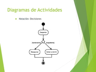 Diagramas de Actividades
 Notación: Decisiones
 
