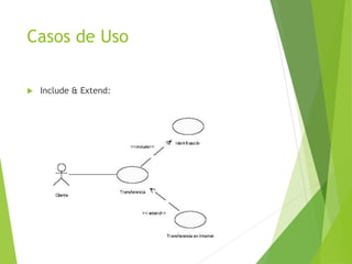 Casos de Uso
 Include & Extend:
 