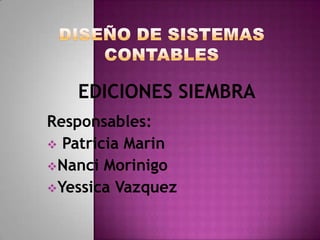 EDICIONES SIEMBRA
Responsables:
 Patricia Marin
Nanci Morinigo
Yessica Vazquez

 