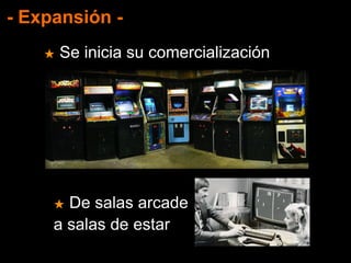 - Expansión -
★ Se inicia su comercialización
★ De salas arcade
a salas de estar
 