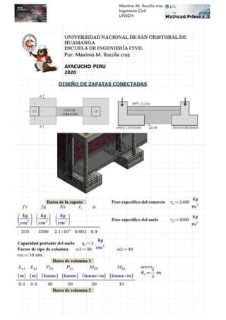 Diseño de zapata conectada (viga de cimentación) norma peruana e 060 