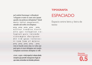 (OHPHQWRV
(',725,$/(6
7,32*5$)Ì$
(175(6$$'2
RORFDGRV HQ HO
PHGLR GHO WH[WR SDUD
VHFFLRQDUOR  IDFLOLWDU OD
FRPSUHQVLyQ
7LSRJUDItD
 