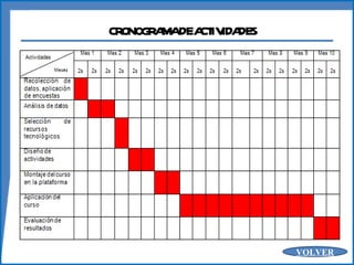 CRONOGRAMA DE ACTIVIDADES VOLVER 