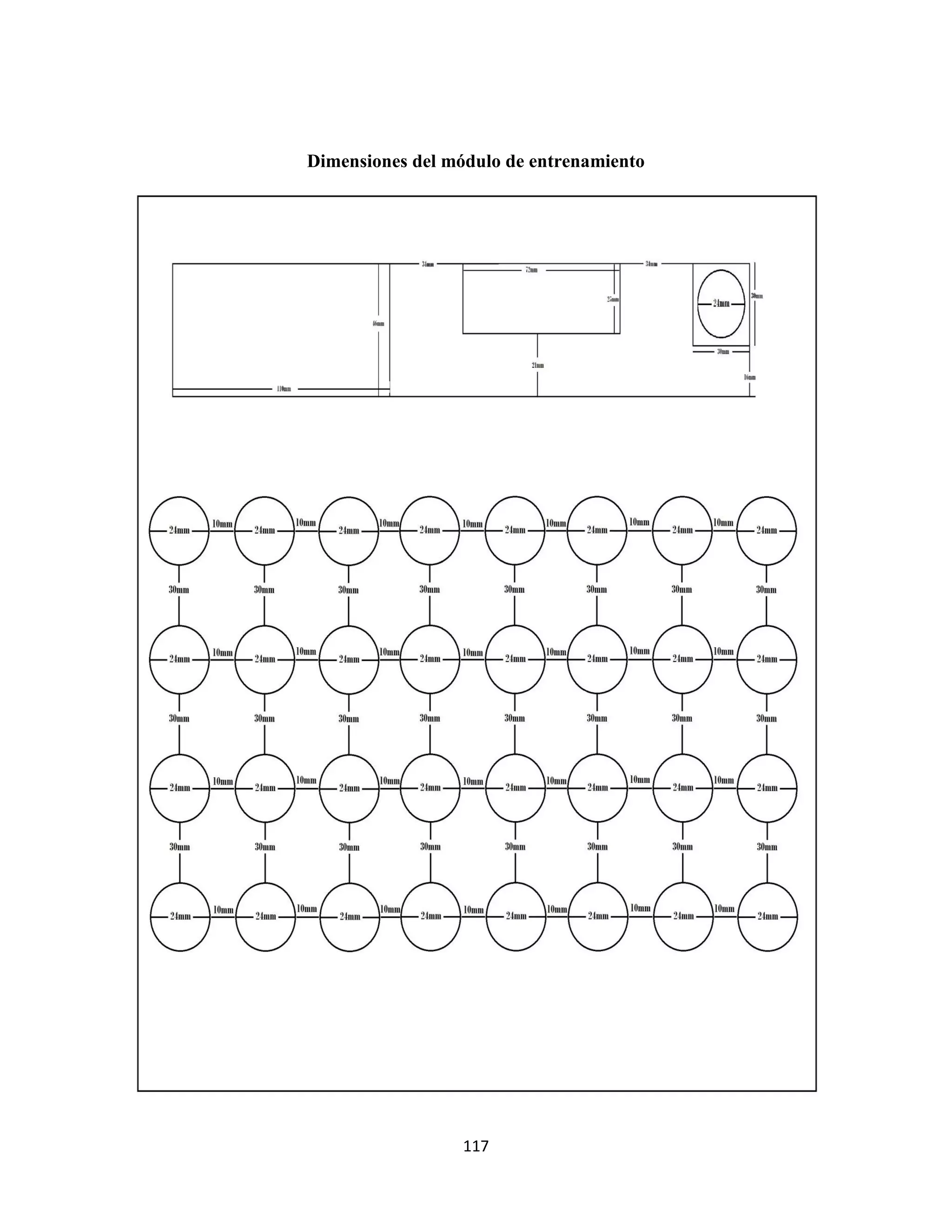 117
Dimensiones del módulo de entrenamiento
 