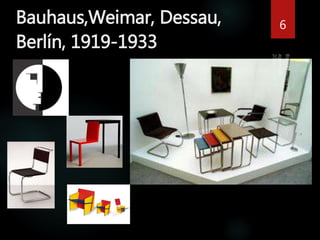 Bauhaus,Weimar, Dessau, 
Berlín, 1919-1933 
6 
 