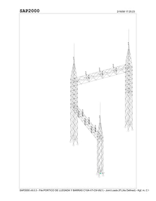 SAP2000                                                                           2/16/08 17:25:23




SAP2000 v9.0.3 - File:PORTICO DE LLEGADA Y BARRAS C10A-V7-C9-V6(1) - Joint Loads (P) (As Defined) - Kgf, m, C U
 