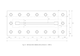 1 72 3 4 5 6
1 7
0.60
1.35
3.90
.45
.90
.45
.25
.45
1.35
0.60
0.601.351.351.351.351.351.35
9.30
Fig. 9.1 DETALLE DE CABEZAL DE LA PLACA 1 - TIPO A
C2C2
1 72 3 4 5 6
C1
C1
 