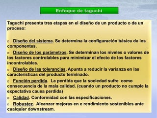 Diseño experimetal enfoque de taguchi