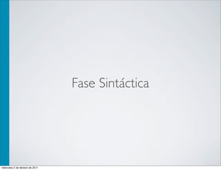 Fase Sintáctica




miércoles 2 de febrero de 2011
 