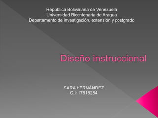 República Bolivariana de Venezuela
Universidad Bicentenaria de Aragua
Departamento de investigación, extensión y postgrado
SARA HERNÁNDEZ
C.I: 17616284
 