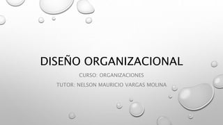 DISEÑO ORGANIZACIONAL
CURSO: ORGANIZACIONES
TUTOR: NELSON MAURICIO VARGAS MOLINA
 